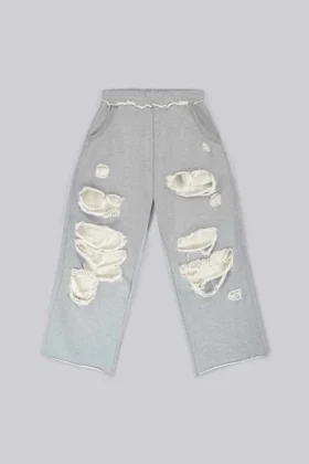 Spodnie dresowe Monster Joggers w stylu baggy z efektem postarzenia w kolorze szarym melanżowym