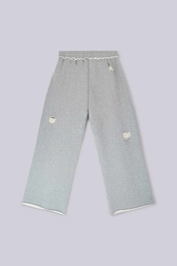 Spodnie dresowe Monster Joggers w stylu baggy z efektem postarzenia w kolorze szarym melanżowym