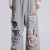 Spodnie dresowe „Stars and Stripes” w stylu „Monster Joggers” z efektem postarzenia
