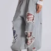 Spodnie dresowe „Stars and Stripes” w stylu „Monster Joggers” z efektem postarzenia