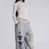 Spodnie dresowe „Stars and Stripes” w stylu „Monster Joggers” z efektem postarzenia