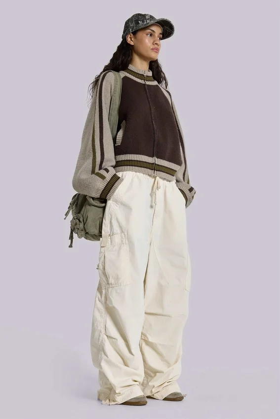 Spodnie Parachute Cargo Ecru