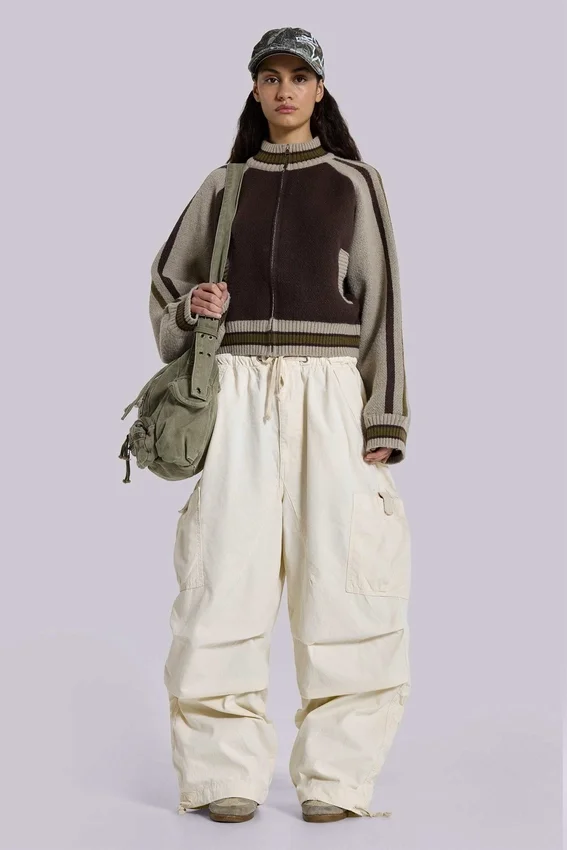 Spodnie Parachute Cargo Ecru