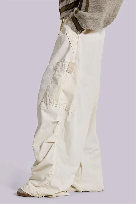 Spodnie Parachute Cargo Ecru