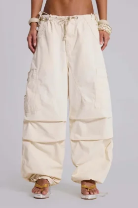 Spodnie Parachute Cargo Ecru