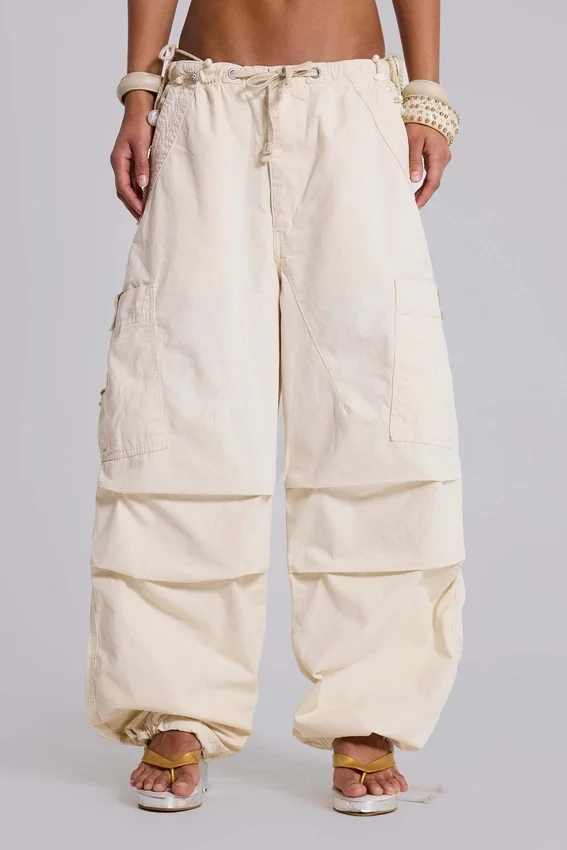 Spodnie Parachute Cargo Ecru