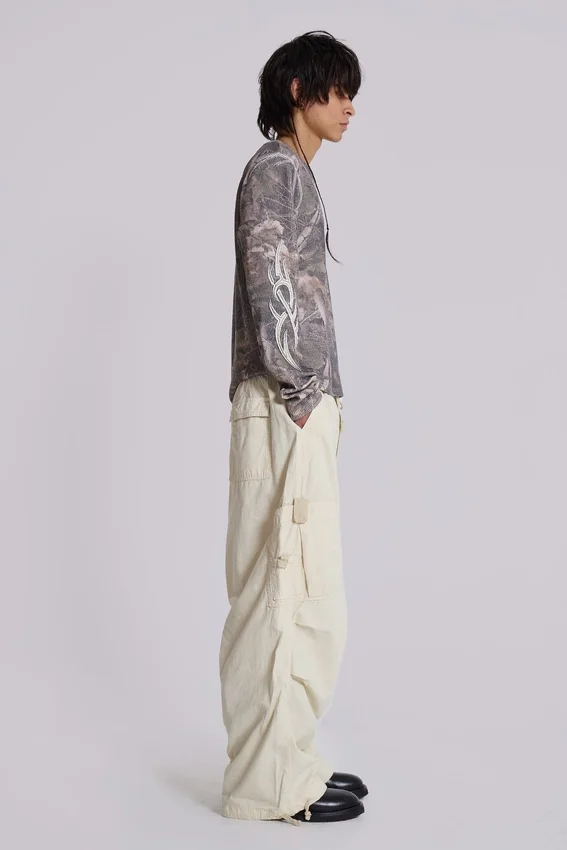 Spodnie Parachute Cargo Ecru