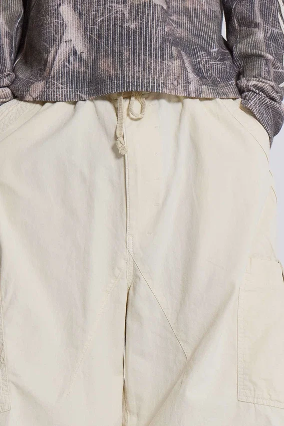 Spodnie Parachute Cargo Ecru