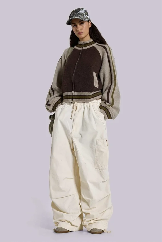 Spodnie Parachute Cargo Ecru