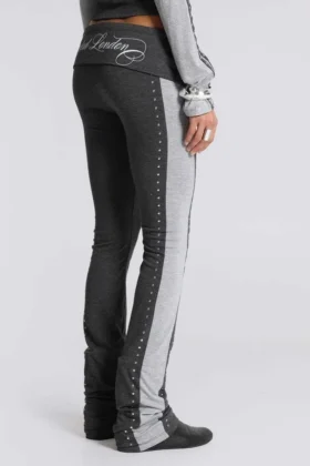 Sportowe spodnie Rynna z podwiniętymi nogawkami typu bootcut