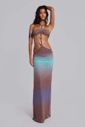 Sukienka maxi Marilis w stylu ombre