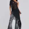 Czarne, sprane jeansy typu bootcut „Drift”