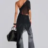 Czarne, sprane jeansy typu bootcut „Drift”