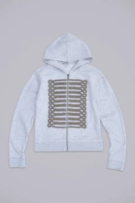 Szara bluzka z kapturem „Monster Hoodie” z melanżu