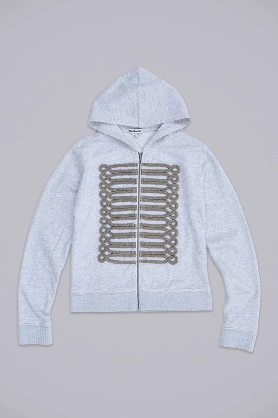 Szara bluzka z kapturem „Monster Hoodie” z melanżu