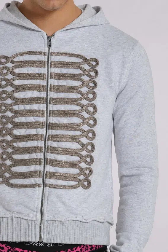 Szara bluzka z kapturem „Monster Hoodie” z melanżu