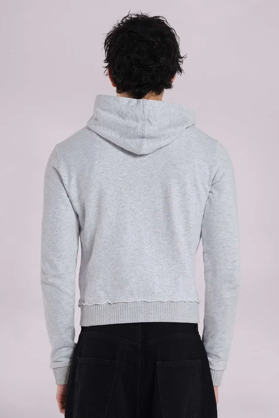 Szara bluzka z kapturem „Monster Hoodie” z melanżu