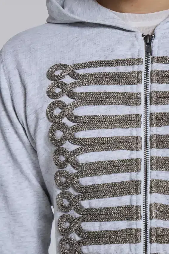 Szara bluzka z kapturem „Monster Hoodie” z melanżu