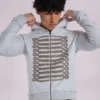 Szara bluzka z kapturem „Monster Hoodie” z melanżu