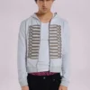 Szara bluzka z kapturem „Monster Hoodie” z melanżu