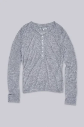 Szara koszulka typu henley Haze