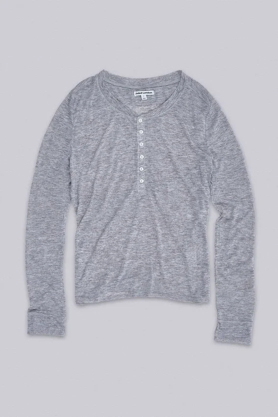 Szara koszulka typu henley Haze
