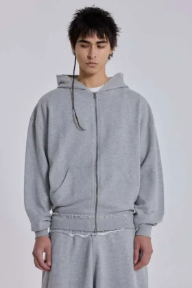 Szara, melanżowa Monster Hoodie w stylu oversize