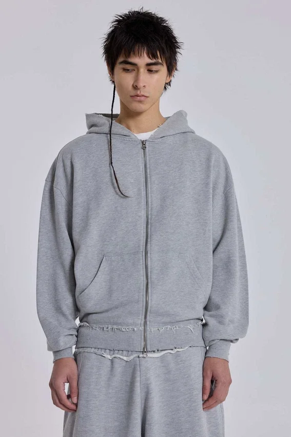 Szara, melanżowa Monster Hoodie w stylu oversize