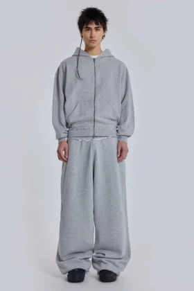 Szara, melanżowa Monster Hoodie w stylu oversize