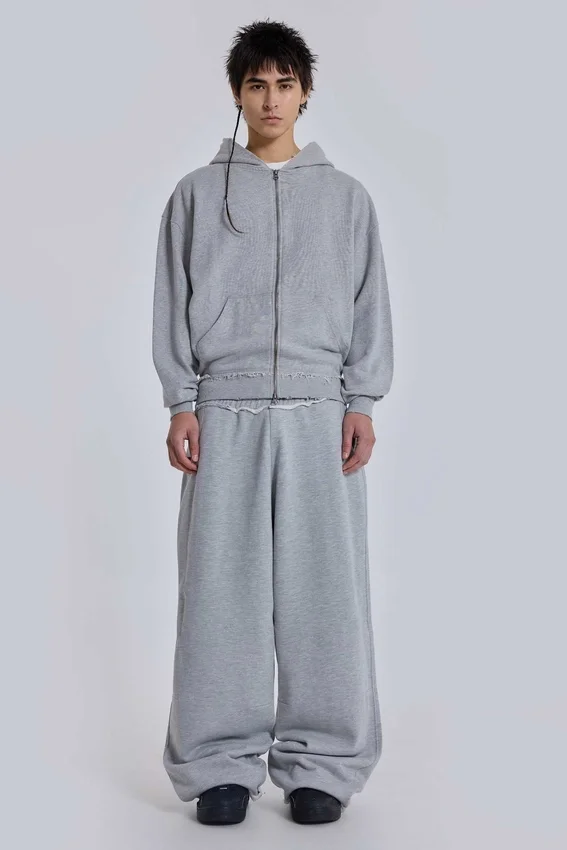 Szara, melanżowa Monster Hoodie w stylu oversize
