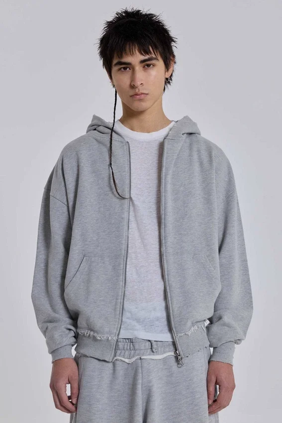 Szara, melanżowa Monster Hoodie w stylu oversize