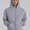 Szara, melanżowa Monster Hoodie w stylu oversize
