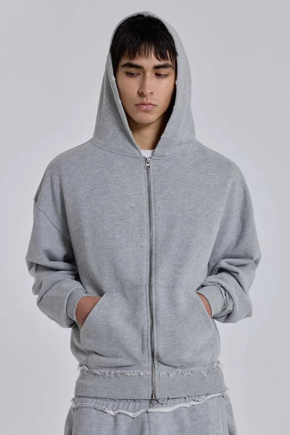 Szara, melanżowa Monster Hoodie w stylu oversize