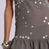 Szara mini sukienka „Button Me Up”
