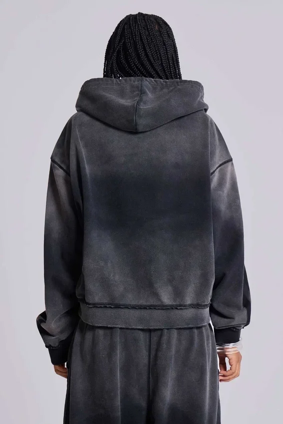 Szara sportowa Monster Hoodie w luźnym kroju