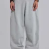 Szare melanżowe luźne Monster Joggers z mankietami