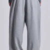 Szare melanżowe luźne Monster Joggers z mankietami