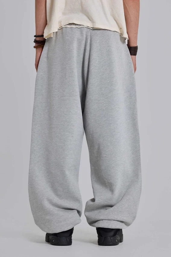 Szare melanżowe luźne Monster Joggers z mankietami