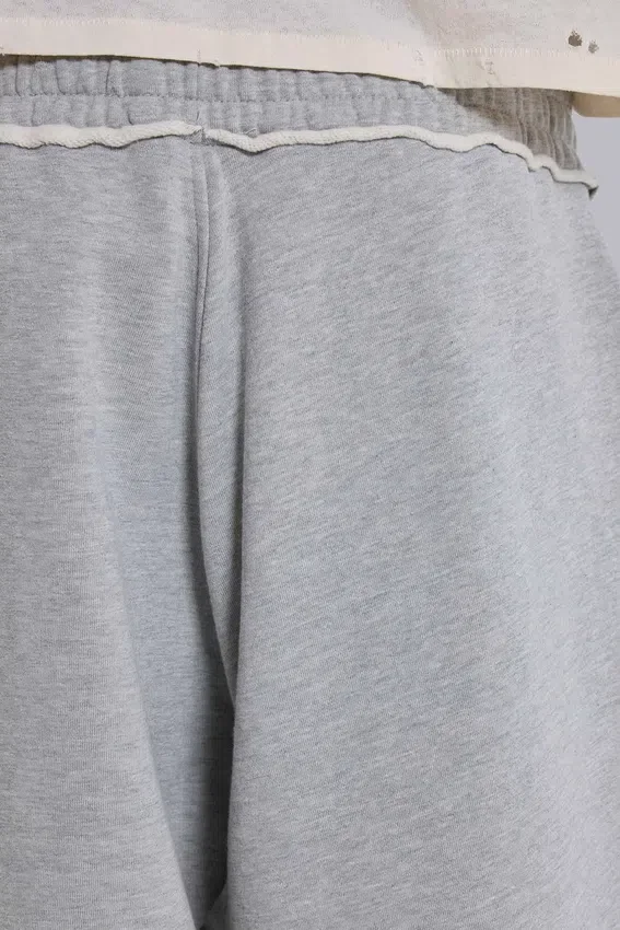 Szare melanżowe luźne Monster Joggers z mankietami