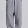 Szare melanżowe luźne Monster Joggers z mankietami