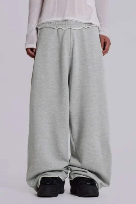 Szare, melanżowe, luźne spodnie dresowe Monster Joggers