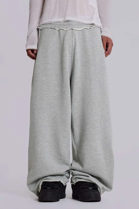 Szare, melanżowe, luźne spodnie dresowe Monster Joggers