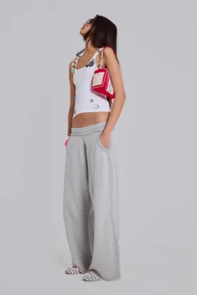 Szare, melanżowe, luźne spodnie dresowe Monster Joggers