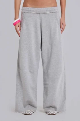 Szare, melanżowe, luźne spodnie dresowe Monster Joggers
