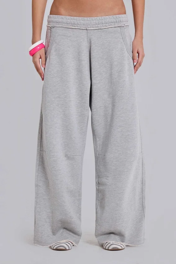 Szare, melanżowe, luźne spodnie dresowe Monster Joggers