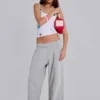 Szare, melanżowe, luźne spodnie dresowe Monster Joggers