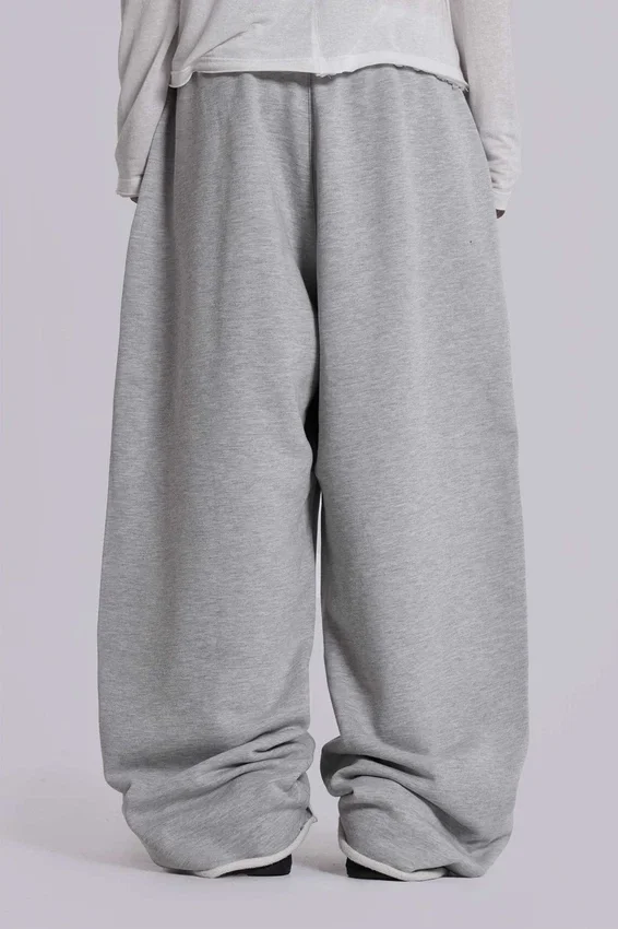 Szare, melanżowe, luźne spodnie dresowe Monster Joggers