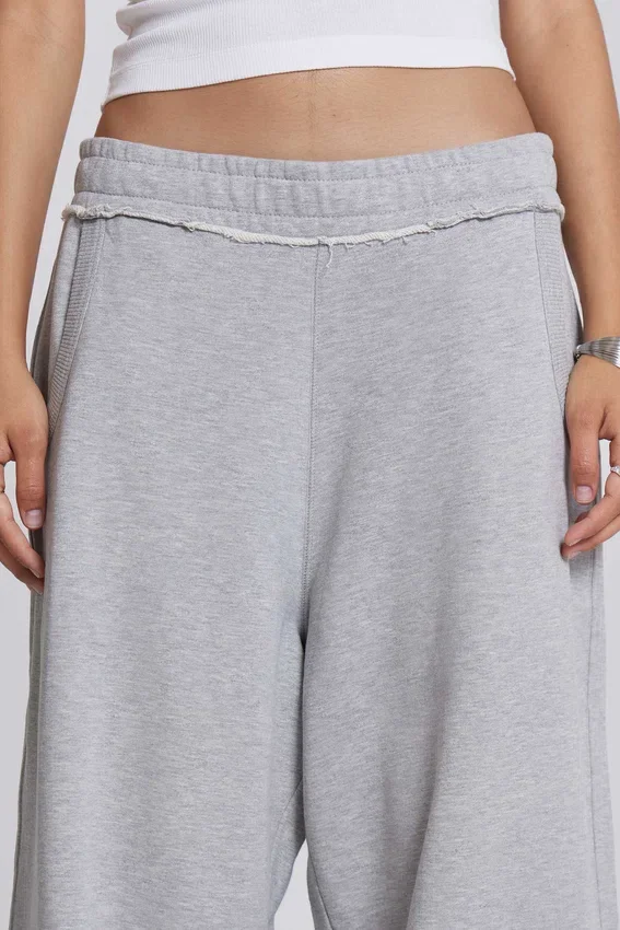 Szare, melanżowe, luźne spodnie dresowe Monster Joggers