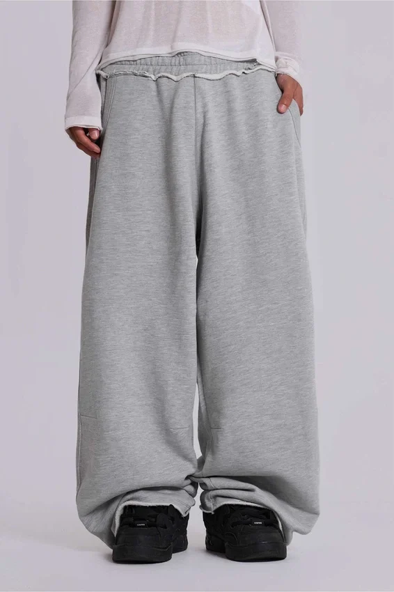 Szare, melanżowe, luźne spodnie dresowe Monster Joggers