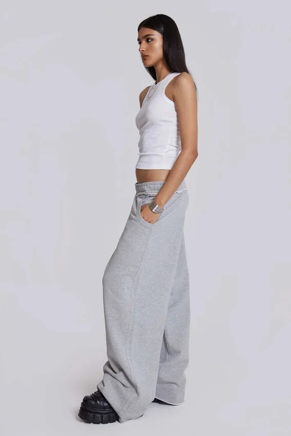 Szare, melanżowe, luźne spodnie dresowe Monster Joggers